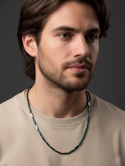 NVR - Men's Handcrafted Green Rhodium Plated Chain