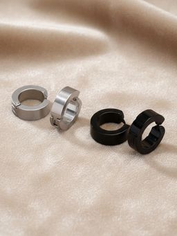 NVR - Men's Multicolour Hoop Earrings (Pack of 2)