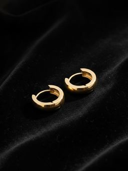 NVR - Men's Gold Plated Hoop Earrings