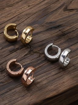 NVR - Men's Multicolour Hoop Earrings (Pack of 3)