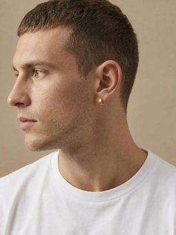 NVR - Men's Gold Plated Hoop Earrings