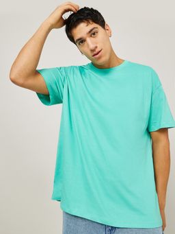 Styli - Green Basic Crew Neck Cotton Oversized T-Shirt
