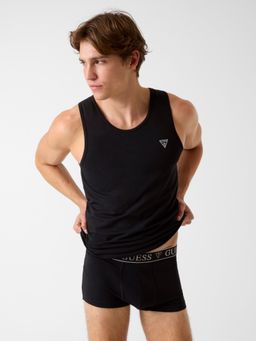 Guess - Black Cotton Solid Men Vest
