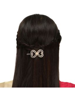 Accessher - Set of 3 Rose Gold Toned Rhinestone & Pearl Studded Hair Pins