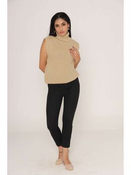 KASMA - Stylish Oversized Camel Sweater Vest For Women
