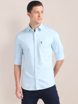 U.S. POLO ASSN. - Solid Dobby Casual Shirt