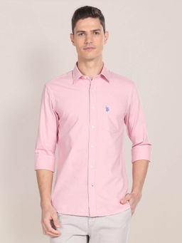 U.S. POLO ASSN. - Solid Dobby Cotton Shirt