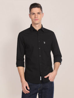 U.S. POLO ASSN. - Solid Dobby Casual Shirt