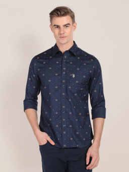 U.S. POLO ASSN. - Cutaway Collar Geometric Print Shirt