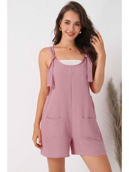Errabelly - Pink Adjustable Straps Pocketed Solid Playsuit
