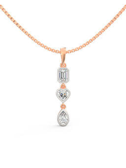 Ayanika - Rose Gold 1 CT Bis Hallmark 14K Gold Lab I Love You Grown Diamond Pendant