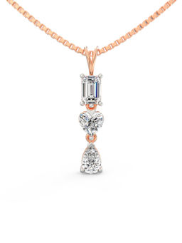 Ayanika - Rose Gold 2 CT Bis Hallmark 14K Gold I Love You Grown Diamond Pendant