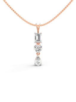 Ayanika - Rose Gold 1.5 CT Bis Hallmark 14K Gold I Love You Grown Diamond Pendant