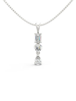 Ayanika - White 1 CT Bis Hallmark 14K Gold Lab I Love You Grown Diamond Pendant