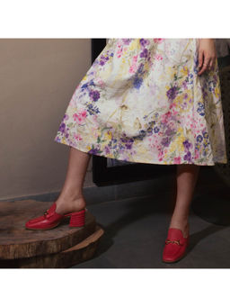 Saint G - Red Lizard Print Leather Moccasins