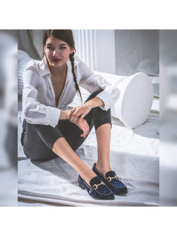 Saint G - Cinzia Blue Velvet Moccasins