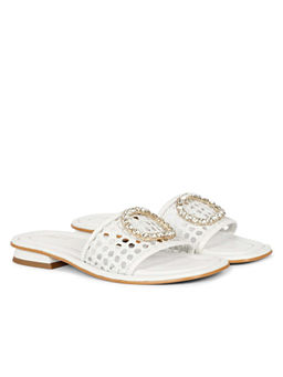Saint G - Carly Off White Leather Sandals