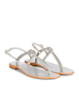 Saint G - Silver Leather Sandals