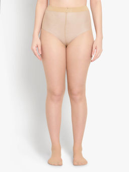 BRACHY - Women Beige Solid Sheer Stockings