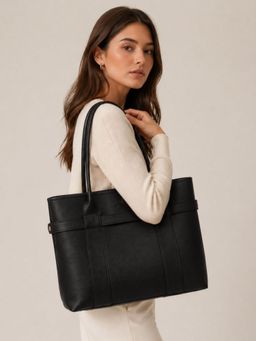 Yelloe - Black Expandable Tote Bag