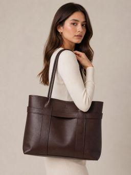 Yelloe - Brown Expandable Tote Bag