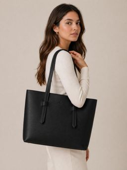 Yelloe - Black Solid Tote Bag
