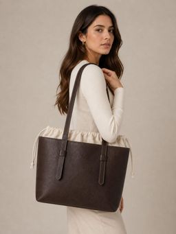 Yelloe - Brown Solid Tote Bag