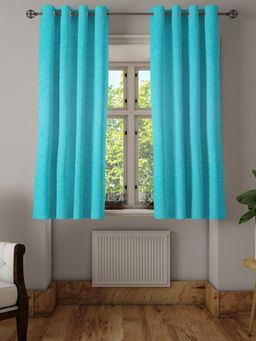 At Home by Nilkamal - Veera Jacquard Window Curtains|180 GSM|Set of 2 Panels|Size - 5ft|Sea Green