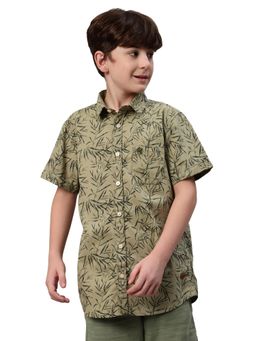 Cantabil - Boys Printed Olive Casual Shirt