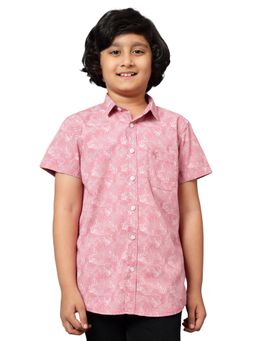 Cantabil - Boys Printed Maroon Casual Shirt