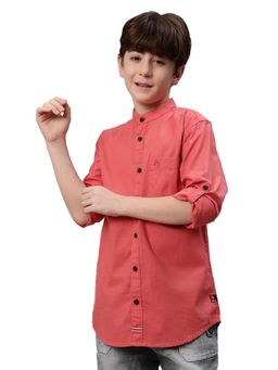 Cantabil - Boys Solid Red Casual Shirt