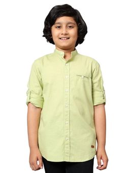 Cantabil - Boys Solid Green Casual Shirt