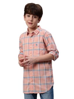 Cantabil - Boys Checkered Pink Casual Shirt