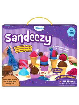Skillmatics - Sand Playset with Moulds Sandeezy Pretend Play Ice Cream Parlour Set