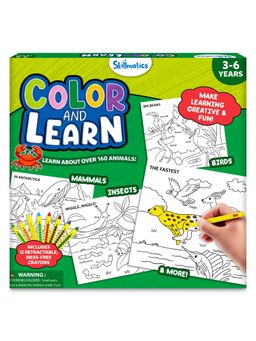 Skillmatics - 160 Animals 50 Tear-Out Pages and 12 Retractable Mess-Free Crayons Coloring Book