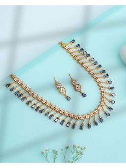 Vosgi - Blue Floral Tennis Jewellery Set