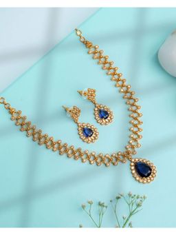 Vosgi - Blue Artisan Floral Mandala Jewellery Set
