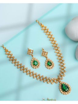 Vosgi - Green Artisan Floral Mandala Jewellery Set