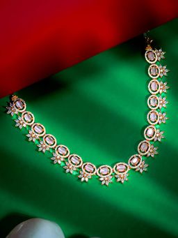 Vosgi - Natural Pink Stone Beaded Necklace