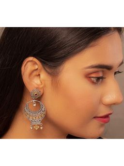 STUDIO B40 - Purple Dual Tone Brass Earrings