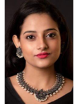 STUDIO B40 - Multi-Colour Silver Tone Brass Jewellery Set