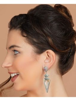 STUDIO B40 - Multi-Colour Dual Tone Brass Earrings