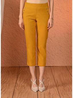 Lakshita - Mustard Cotton Relaxed Fit Trouser