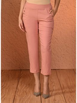 Lakshita - Pink Cotton Relaxed Fit Trouser