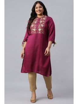 Aurelia - Purple Zari Embroidered and Sequin Plus Size Kurta