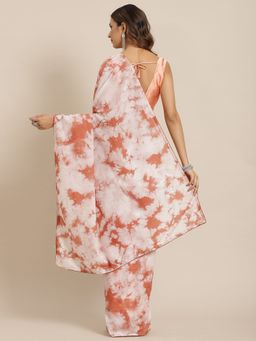 Akhilam - Poly Silk Rust Embellished Celebrity Saree With Unstitched Blouse