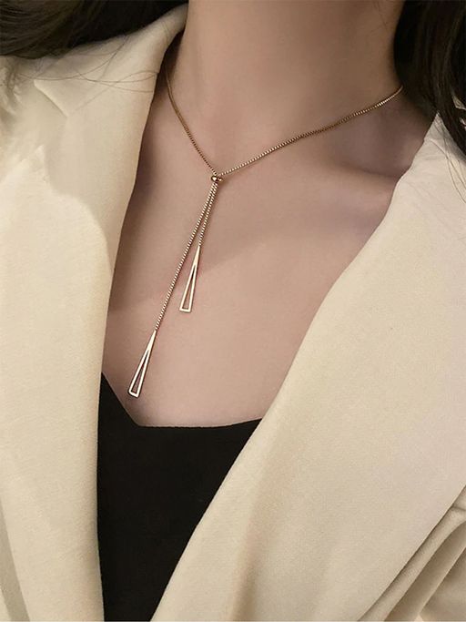 Yellow Chimes Rose Gold-Plated Stainless Steel Pendant With Chain