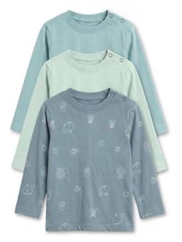 Cocoon Care - Bamboo Cotton Solid Full Sleeve Tshirt for Kids- Multi-Color (Pack of 3)