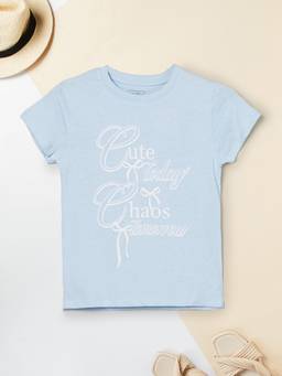 max - Girls Printed T-shirt-Blue