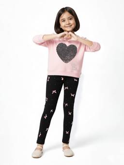 max - Girls Sequinned Sweatshirt-Pink